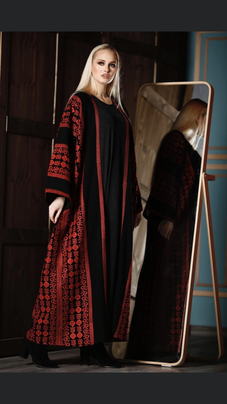 Abaya with tatreez embroidery