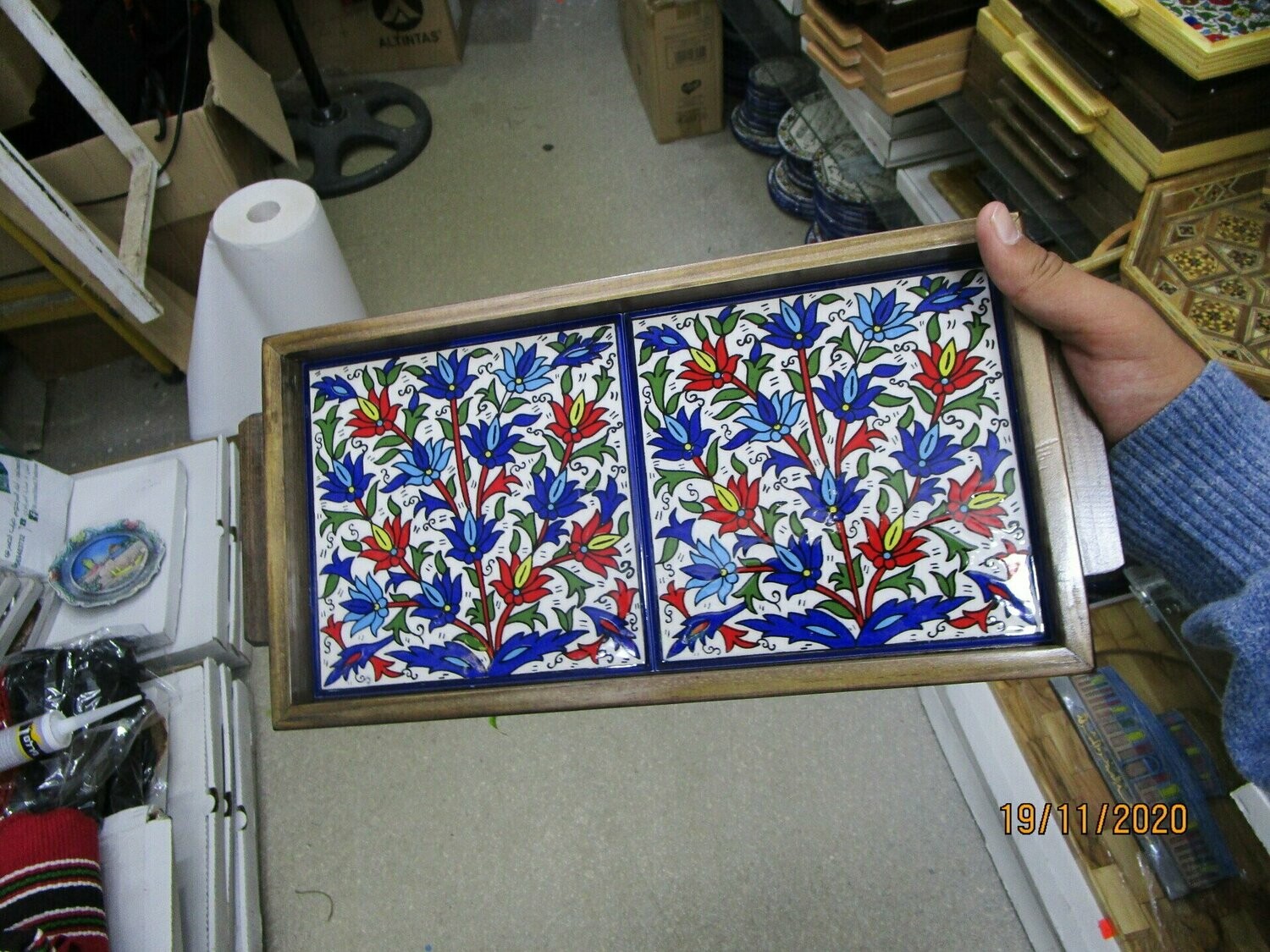 Ceramic Tray (with 2 tiles)