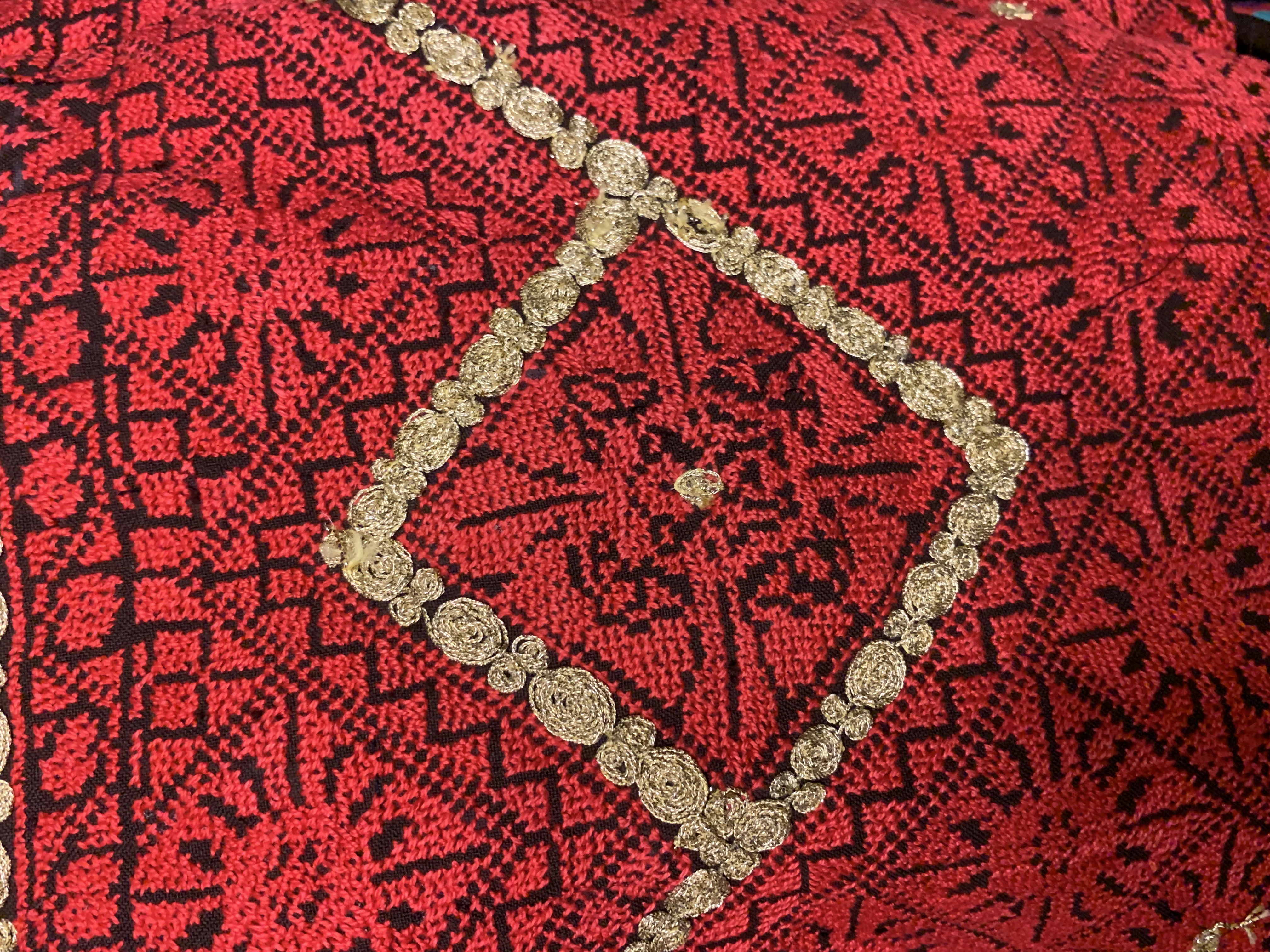Vantage Palestinian embroidery on a velvet long jacket